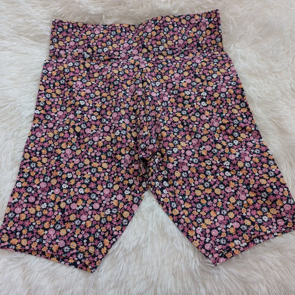 Girls High-Waisted Floral Print Biker Shorts, cycling shorts tights NWOT 7-16Yrs